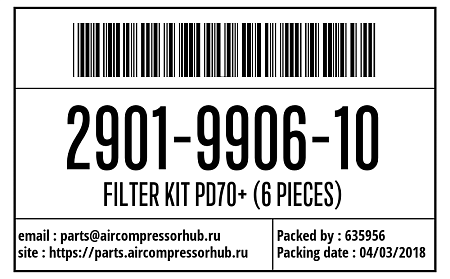 Набор маг. фильтра DD/DDp 70 (Six Pack) FILTER KIT PD70+ (6 PIECES) 2901990610 Набор маг. фильтра DD/DDp 70 (Six Pack) FILTER KIT PD70+ (6 PIECES) 2901990610