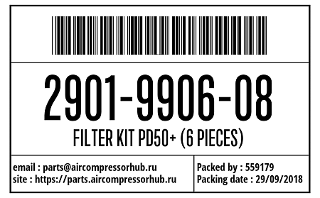 Набор маг. фильтра DD/DDp 50 (Six Pack) FILTER KIT PD50+ (6 PIECES) 2901990608 Набор маг. фильтра DD/DDp 50 (Six Pack) FILTER KIT PD50+ (6 PIECES) 2901990608